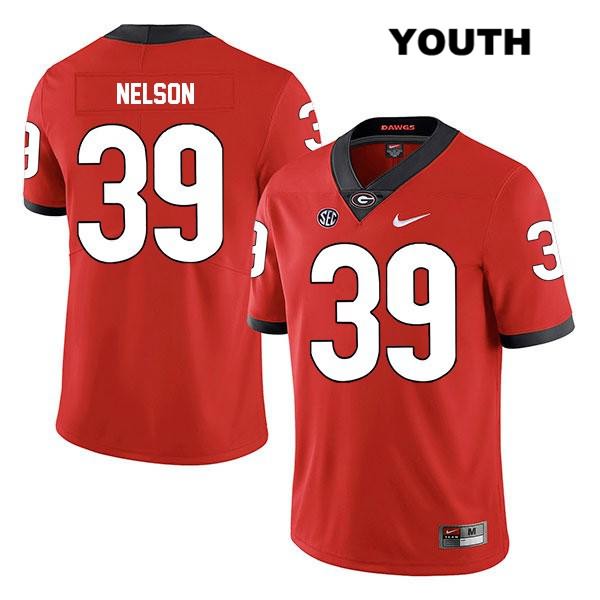 Georgia Bulldogs Youth Hugh Nelson #39 NCAA Legend Authentic Red Nike Stitched College Football Jersey DSV0756VO